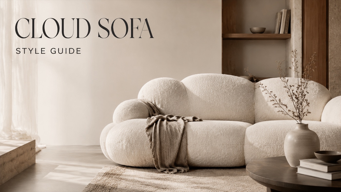 POVISON cloud style sofa with deep seats and soft cushions