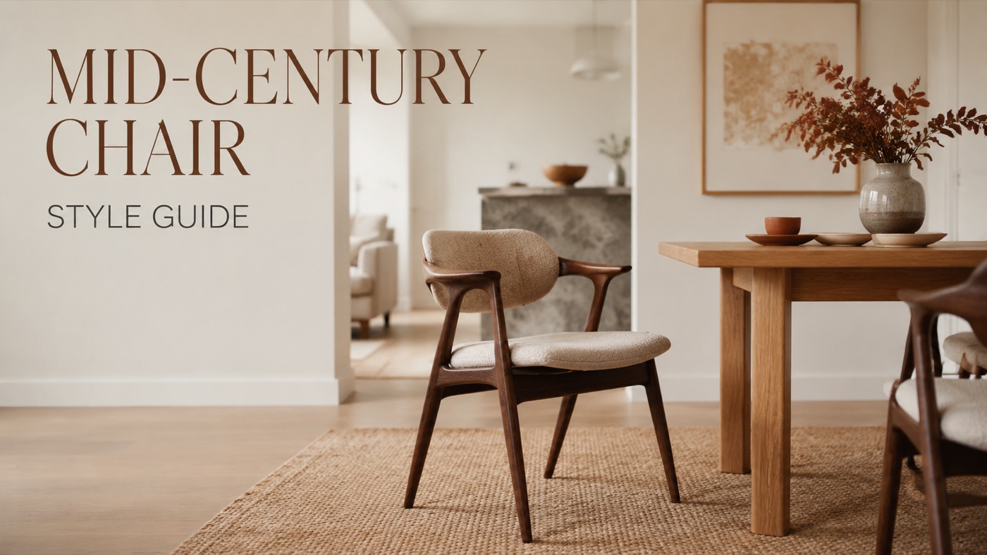 POVISON mid century modern dining chair with curved back
