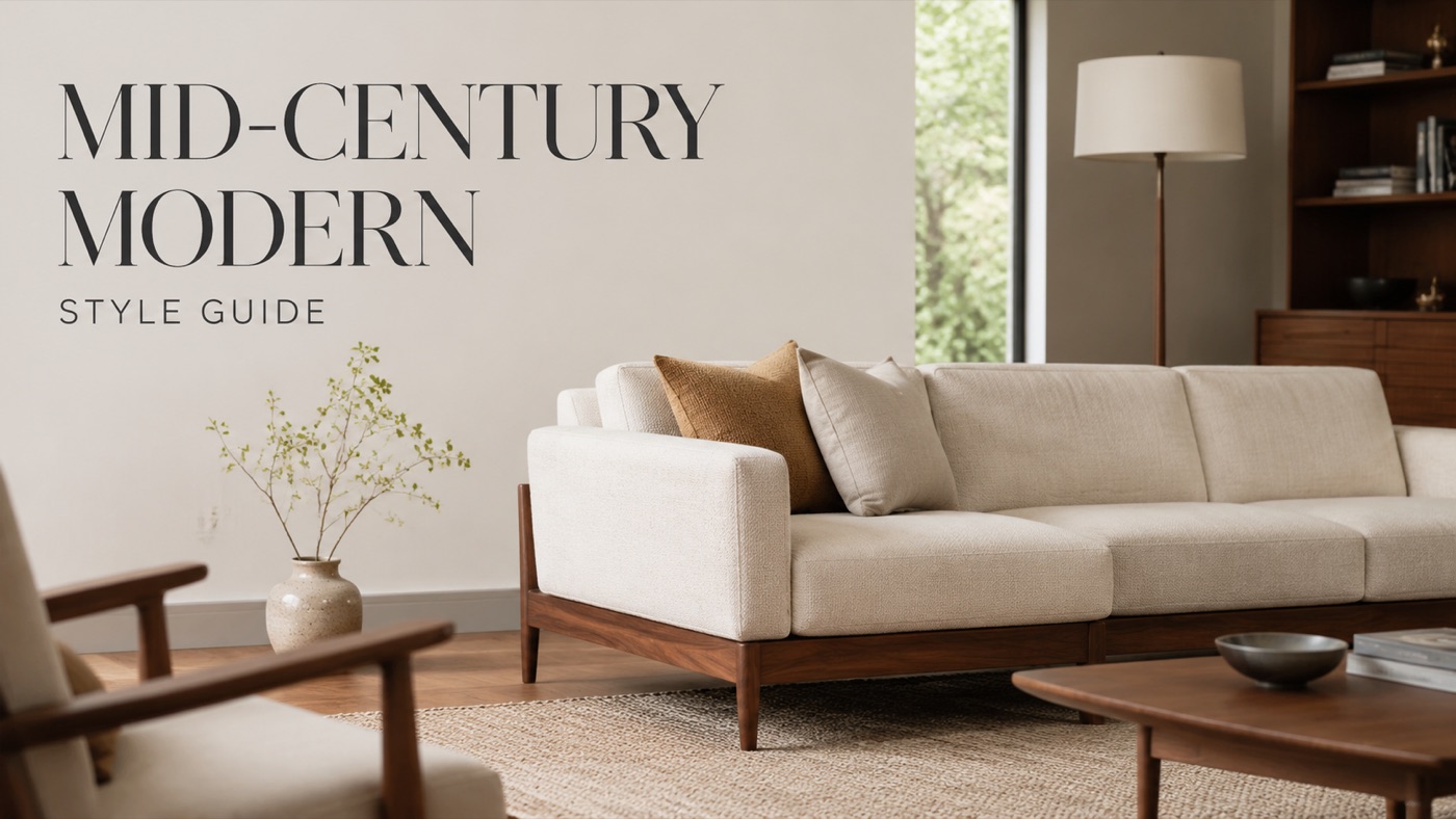 POVISON mid-century modern living room with clean lines and warm wood