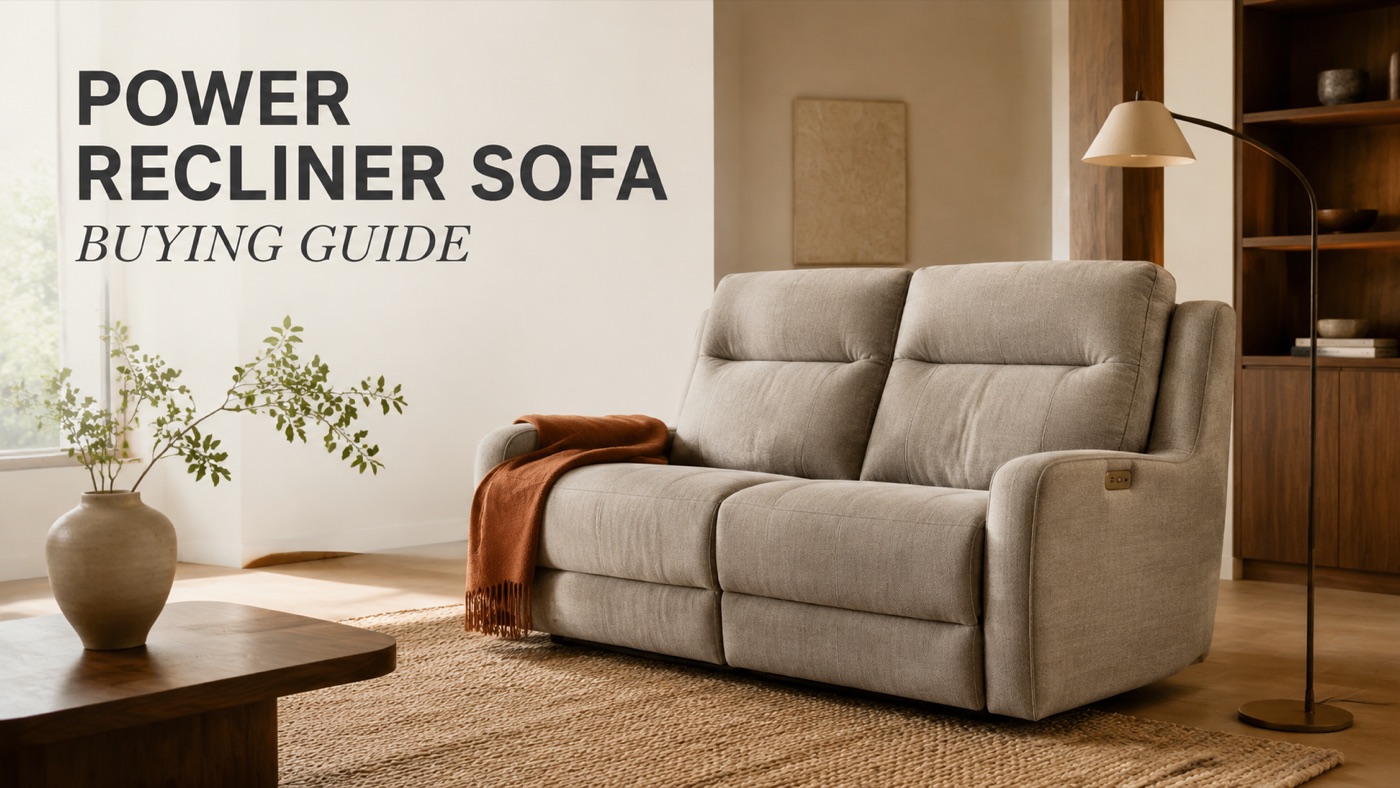 POVISON power recliner sofa with extended footrests for TV watching