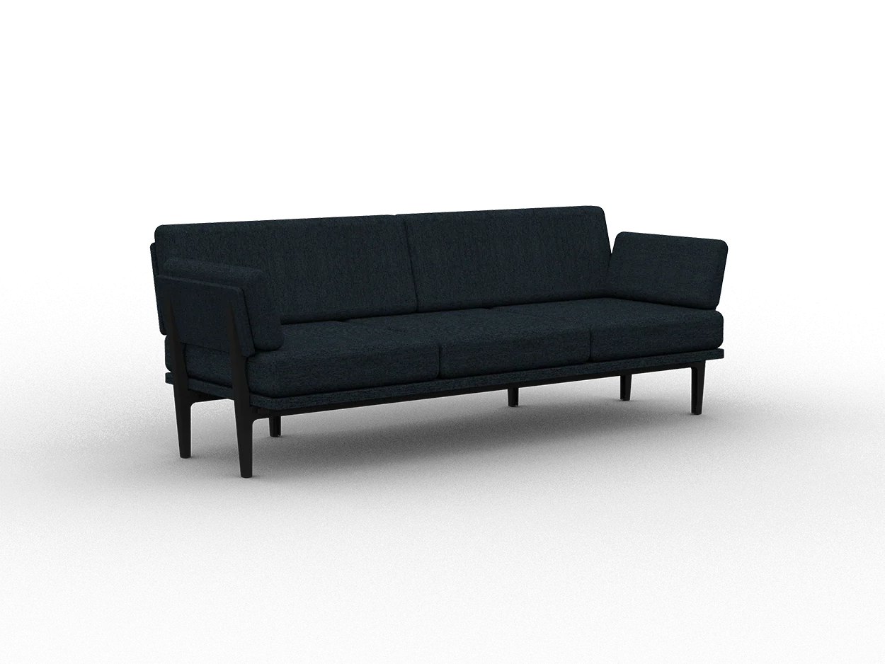 Floyd Sofa 2.0 in black with black legs for modern living rooms
