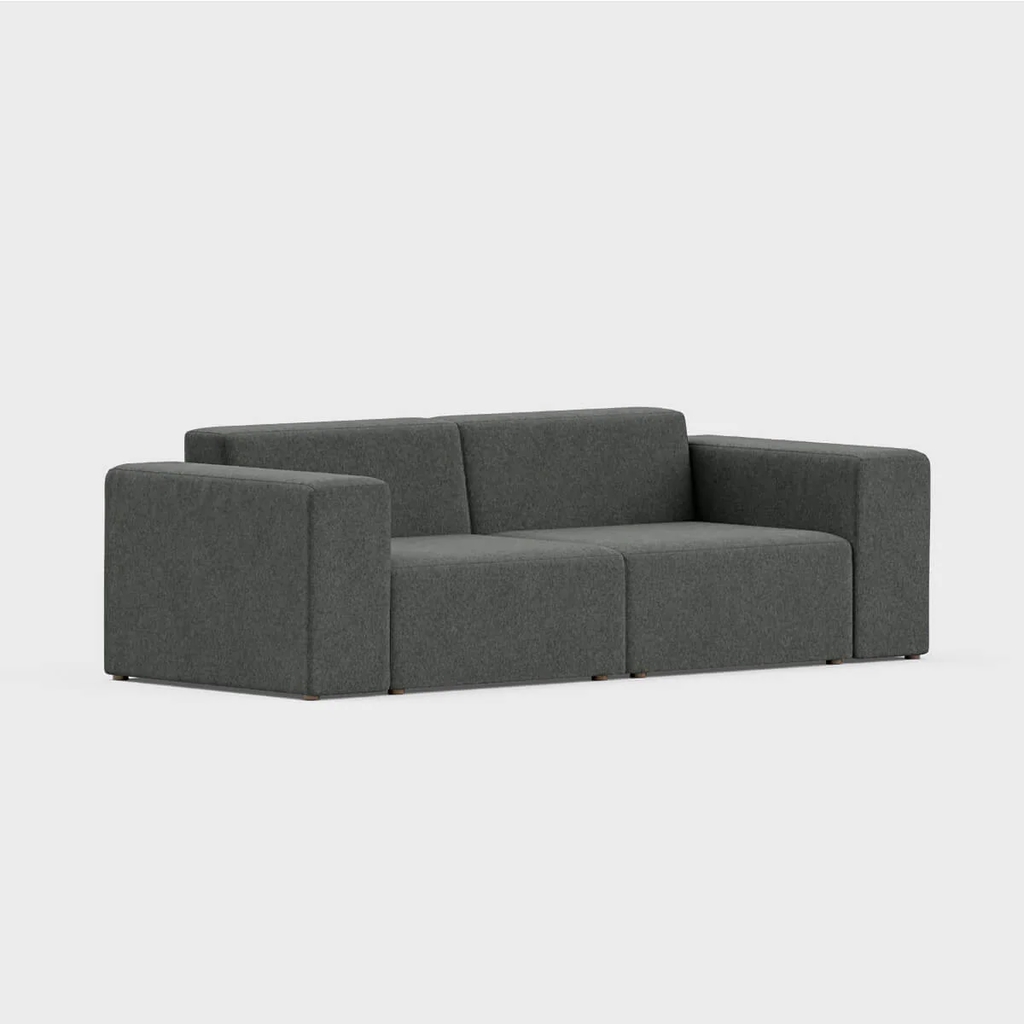 Floyd Two-Piece Form Sectional in low profile with square arm and low headrest