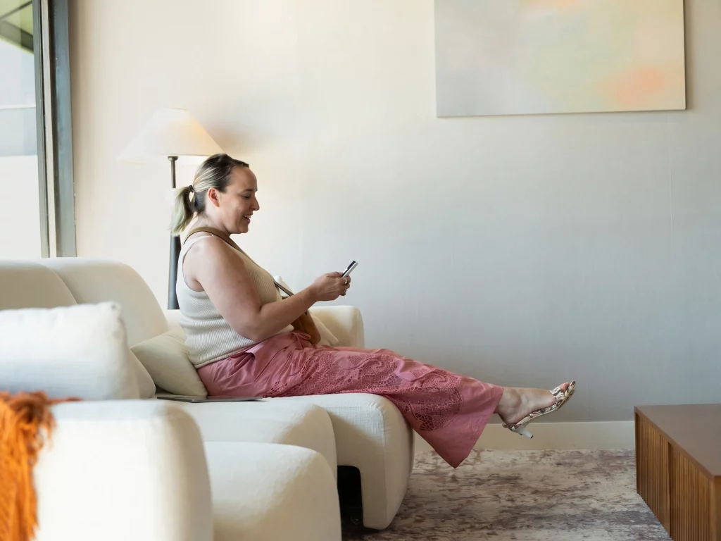 Experience the power recliner functions at store