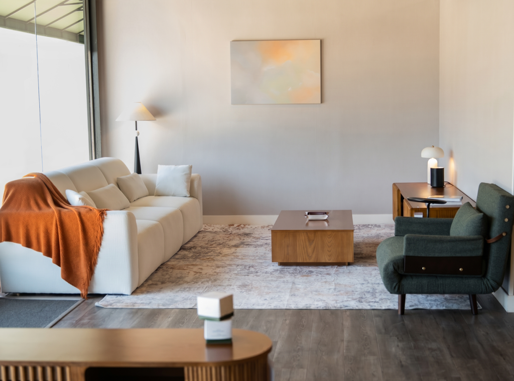 Povison flagship store reclining sofa experience