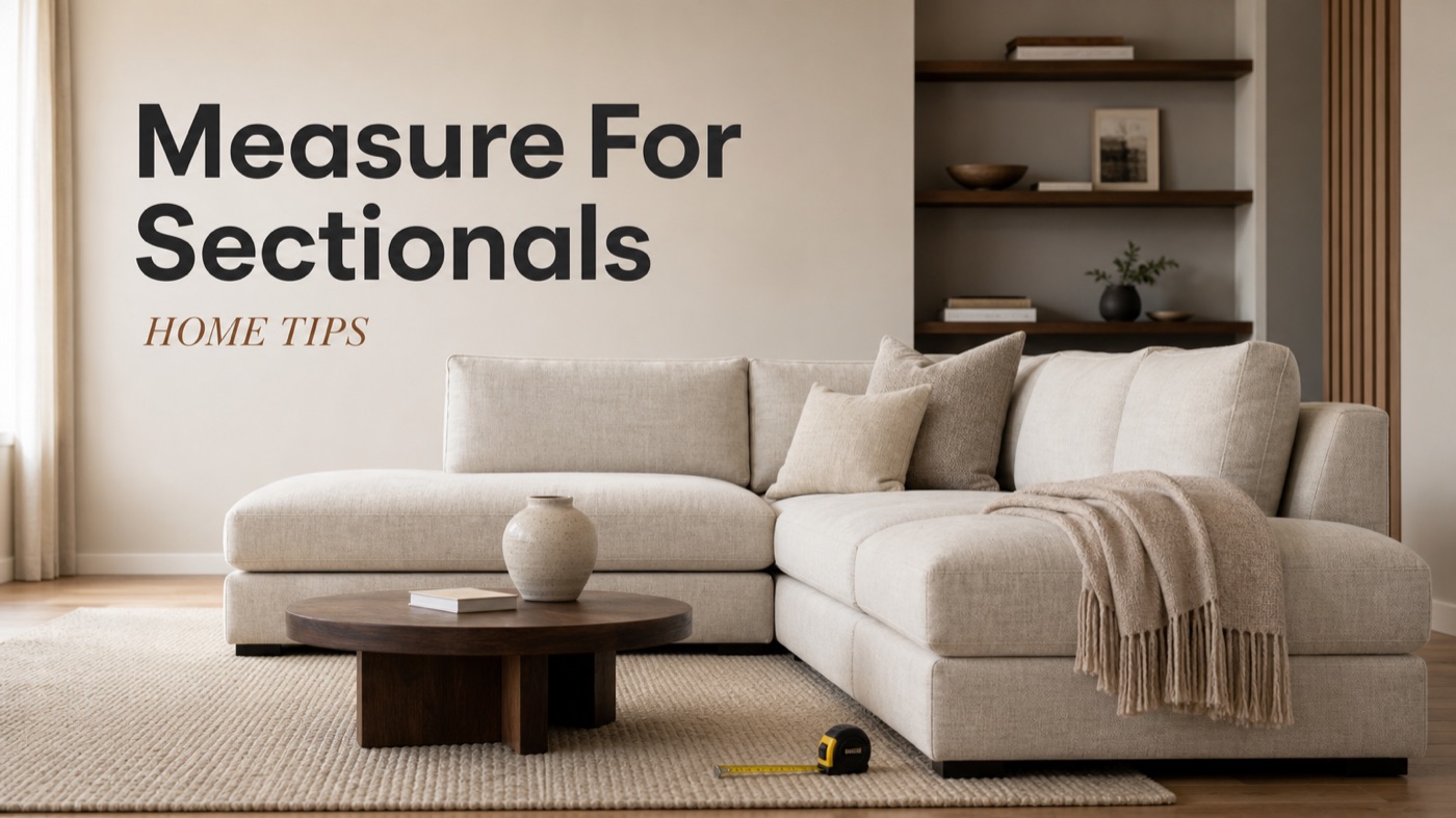 POVISON sectional sofa measured for a living room layout