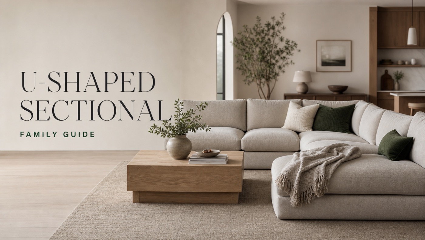 POVISON U-shaped sectional sofa for a large family living room