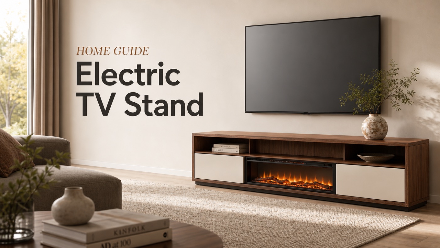 POVISON electric TV stand with smart media storage