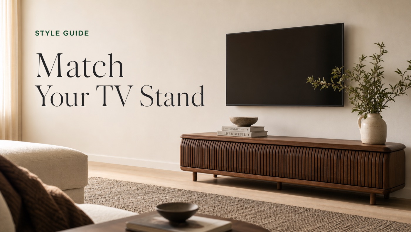 POVISON TV stand matched with modern living room decor