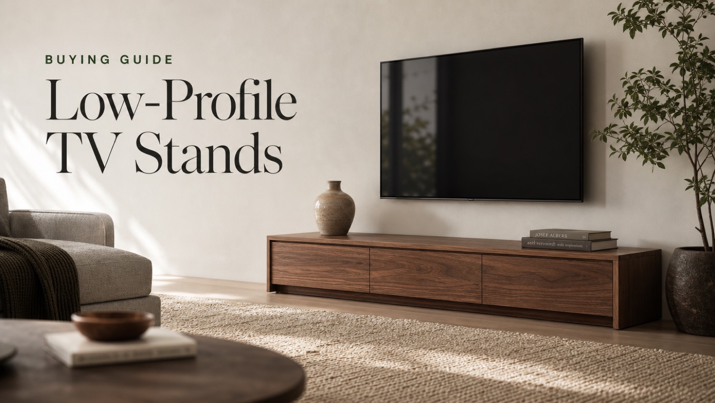 POVISON low-profile TV stand for a modern living room
