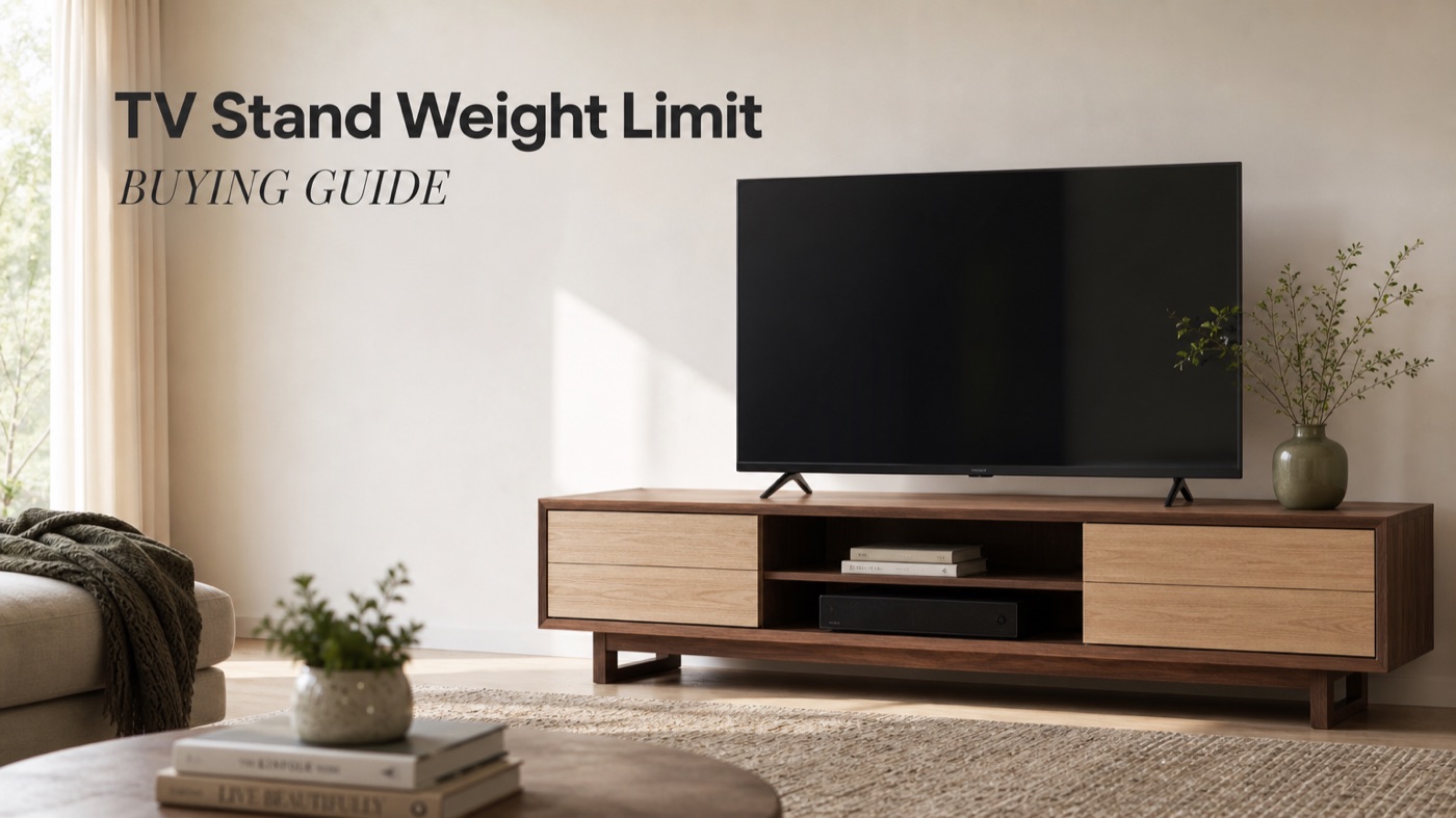POVISON TV stand weight capacity for large screen support