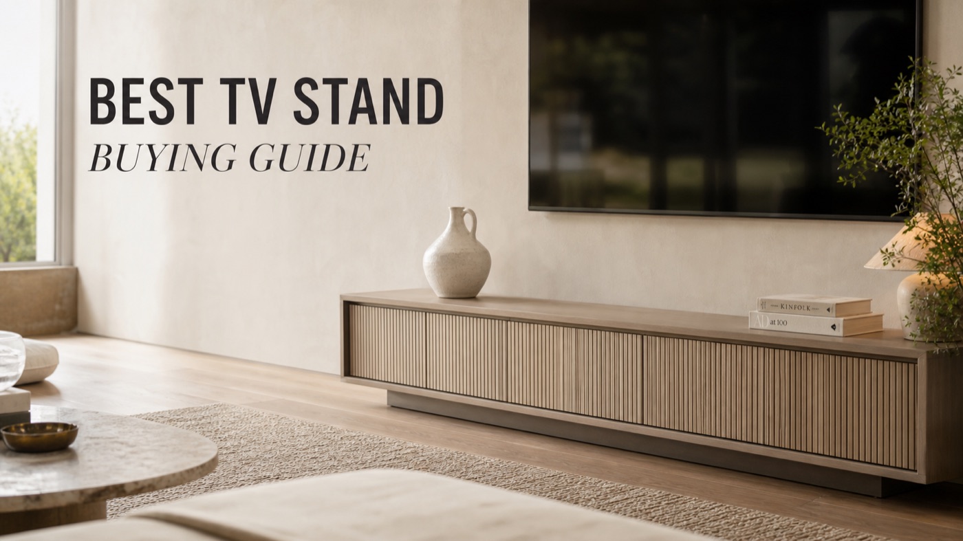 POVISON best TV stand for balanced living room media storage