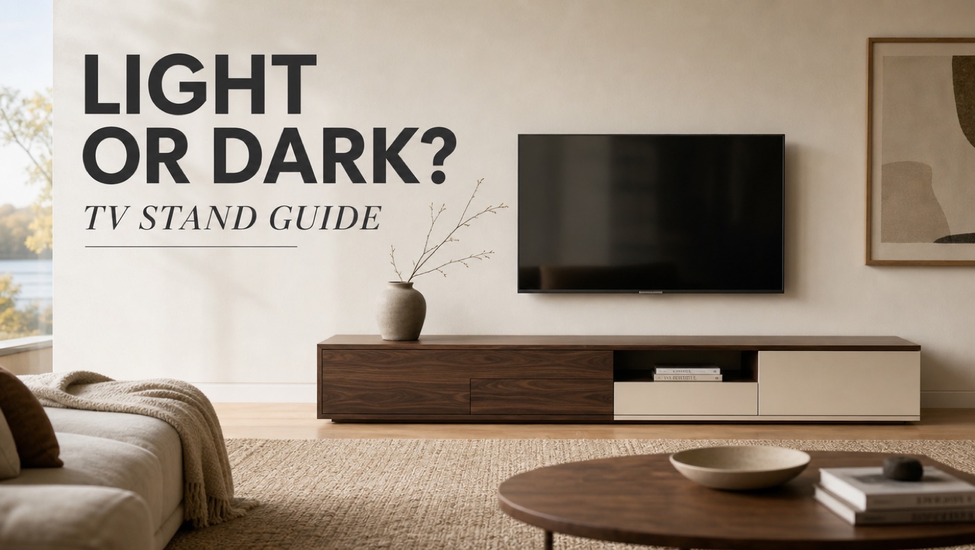 POVISON light and dark TV stand comparison for living rooms