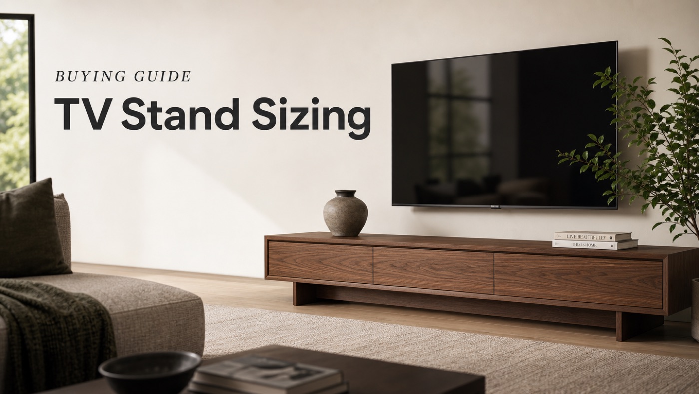 POVISON TV stand sized correctly for a large television