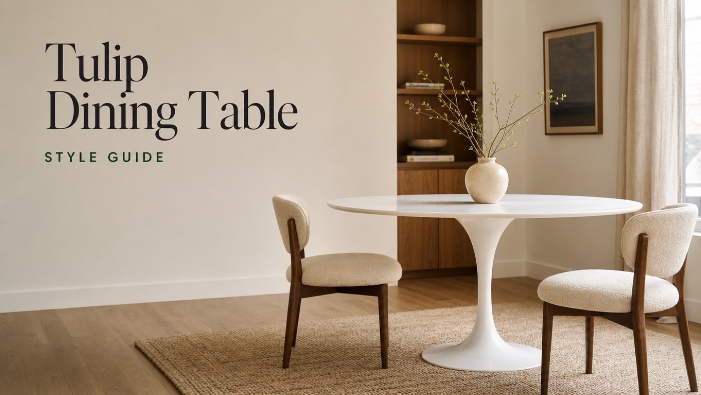 POVISON tulip dining table with central pedestal base
