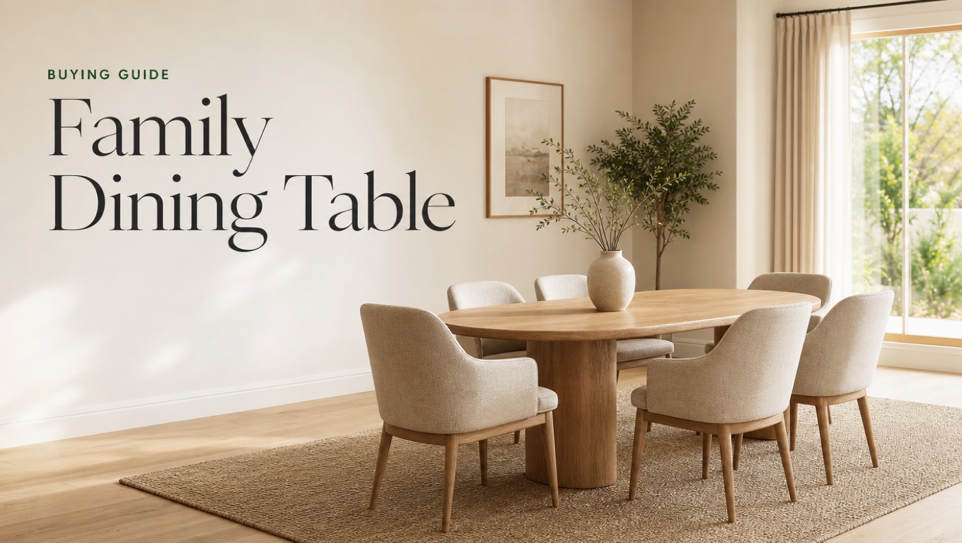 POVISON large dining table selected for a family of six