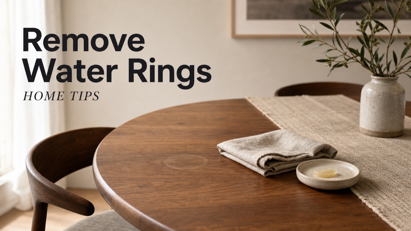 POVISON wooden dining table protected from water rings with coasters
