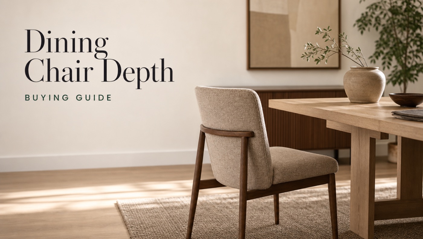 POVISON dining chair showing standard seat depth and supportive backrest