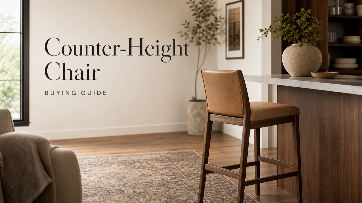 POVISON counter-height dining chair placed at a kitchen island