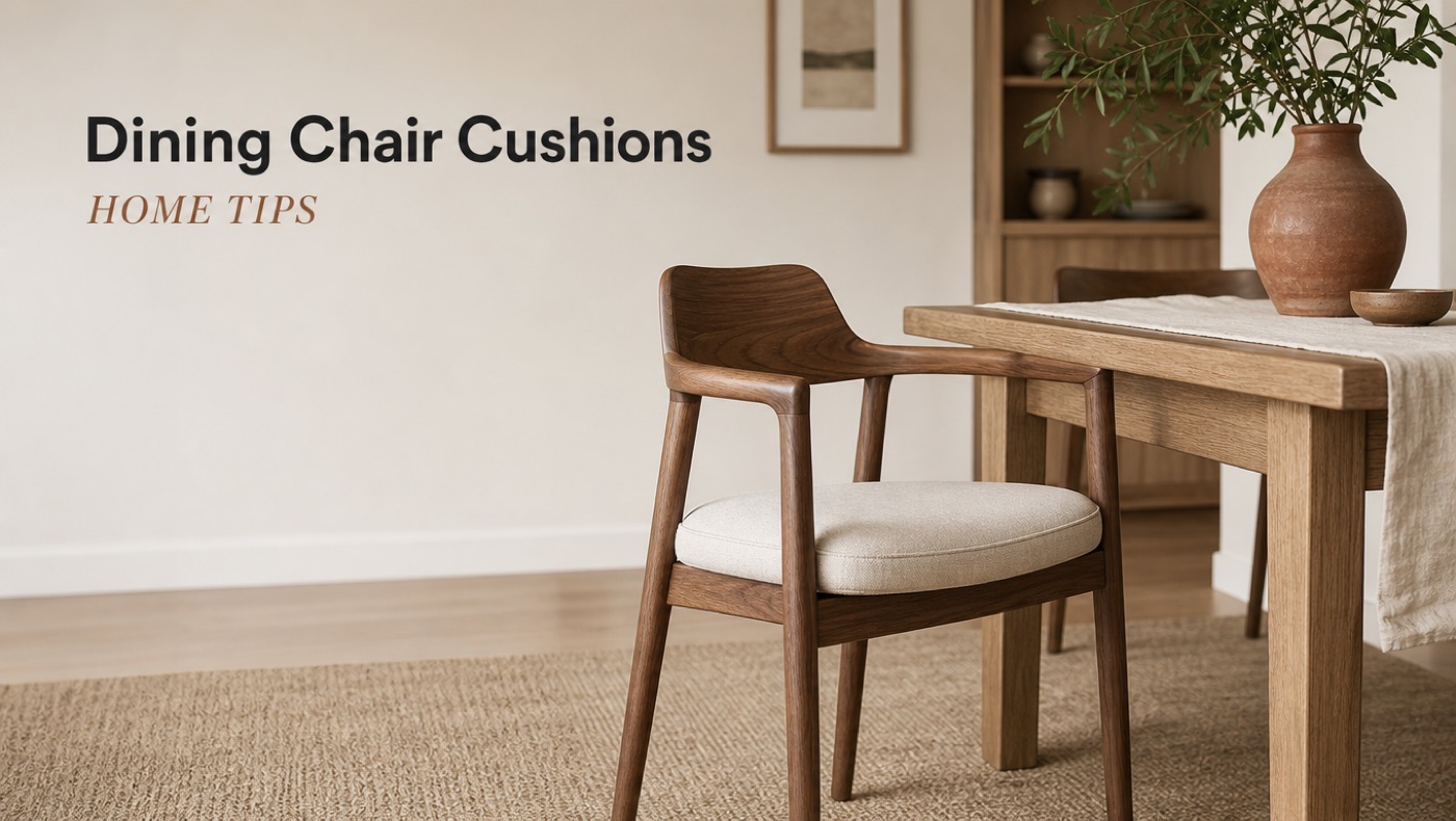 POVISON wooden dining chair updated with a fitted seat cushion