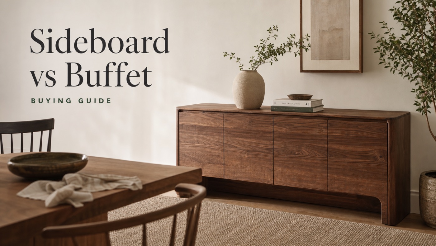 POVISON sideboard used as flexible dining room and living room storage