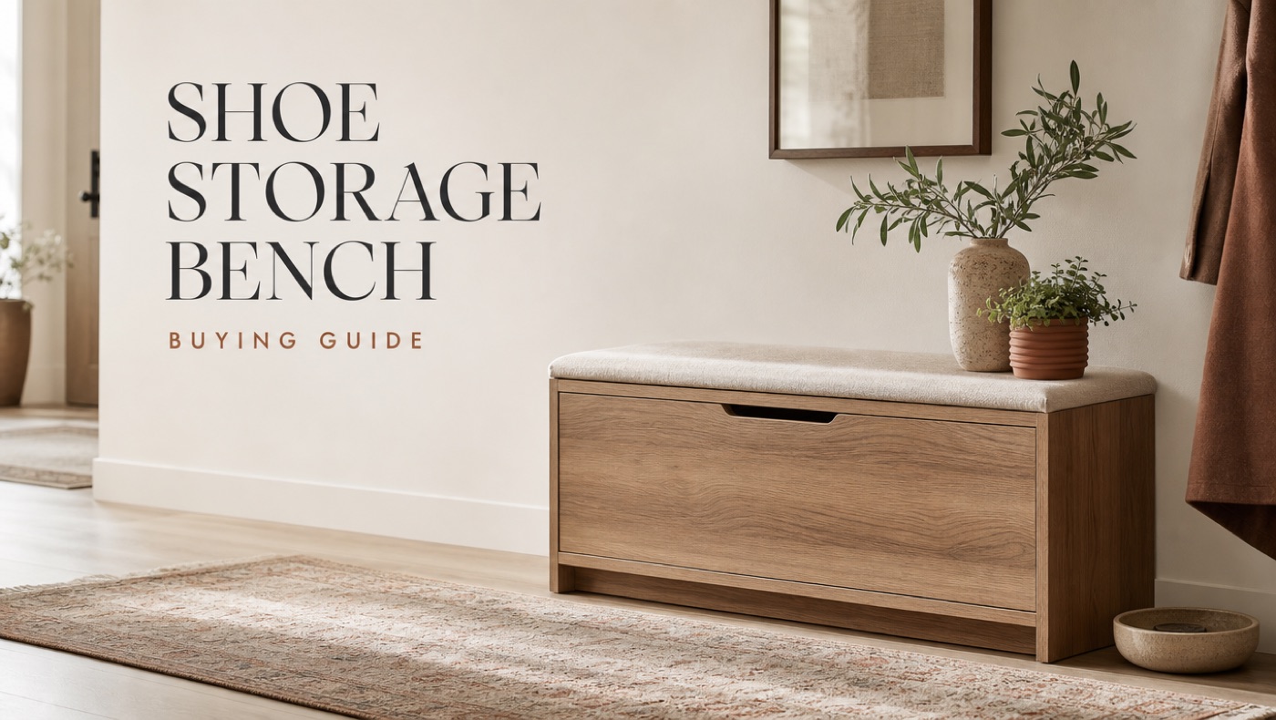 POVISON shoe storage bench with seating and organized entryway compartments