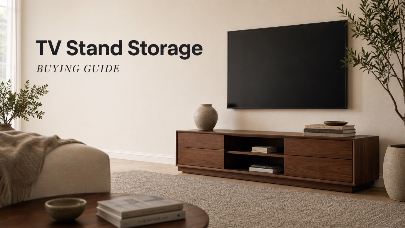 POVISON TV stand with drawers cabinets and media storage shelves