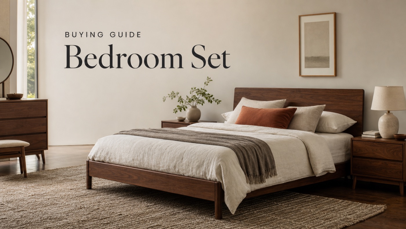 POVISON coordinated bedroom set with bed nightstands and dresser
