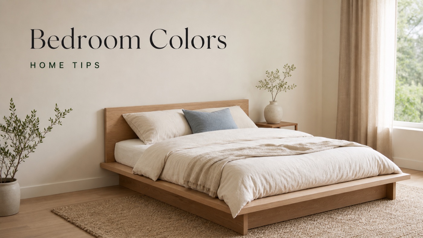 POVISON light-colored bedroom furniture styled to make a small room feel open