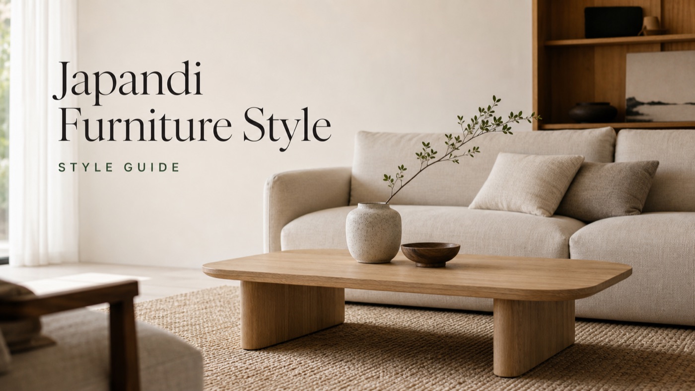 POVISON Japandi style living room with low coffee table and clean storage cabinet