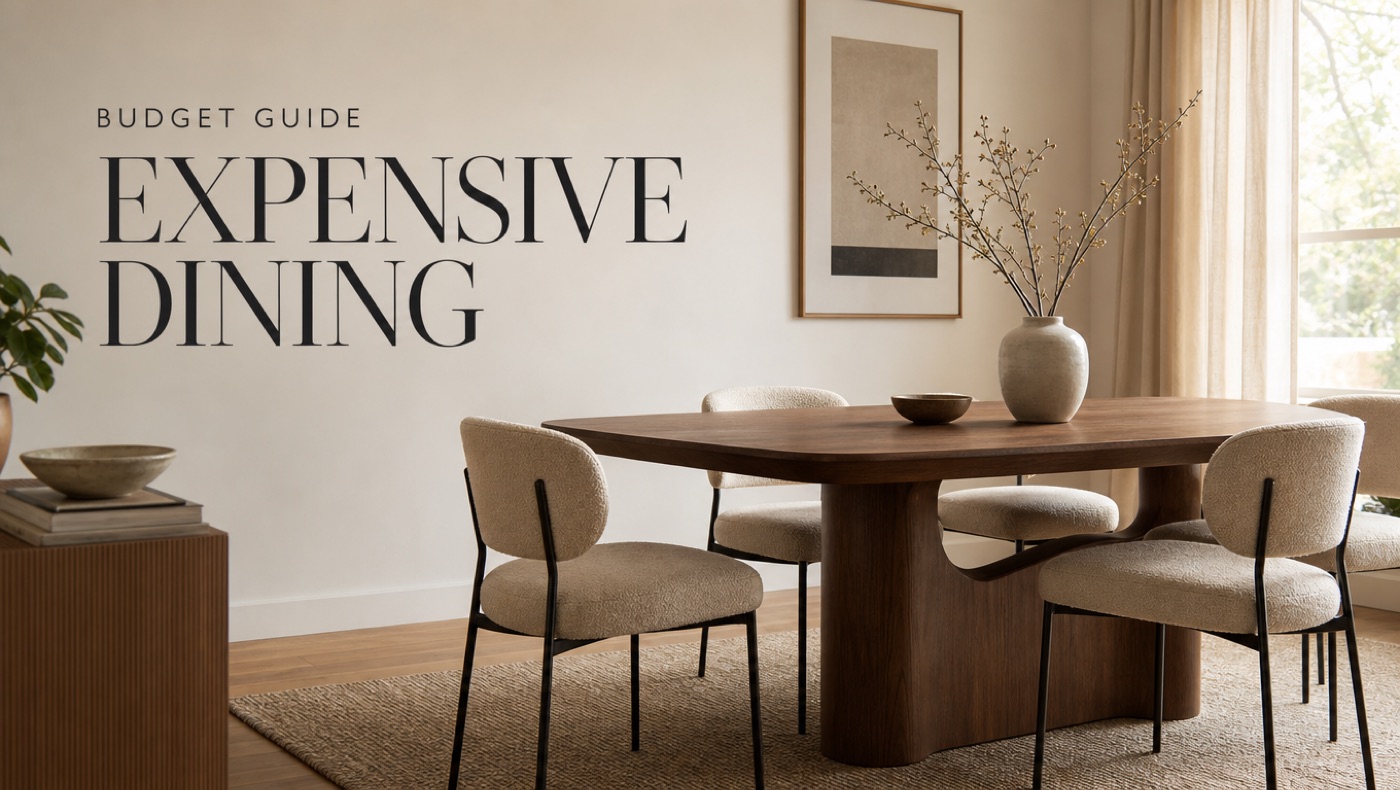 POVISON budget-friendly dining room with polished table chairs and simple elegant styling