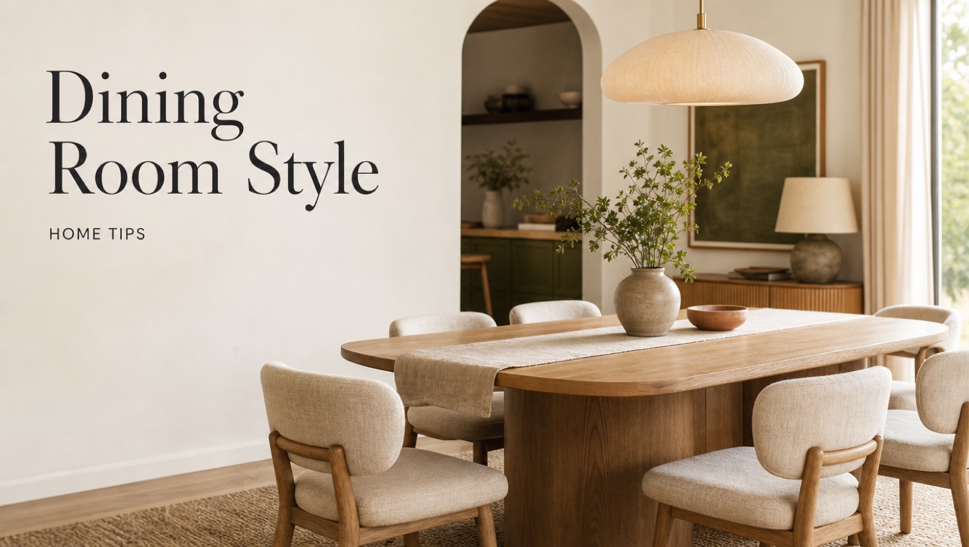 POVISON dining room styled with table chairs and storage for everyday meals and entertaining