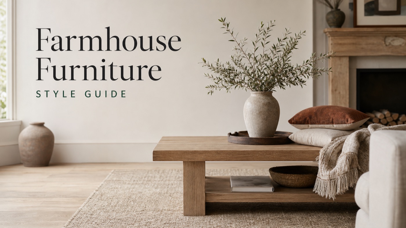 POVISON farmhouse-style dining table and storage cabinet