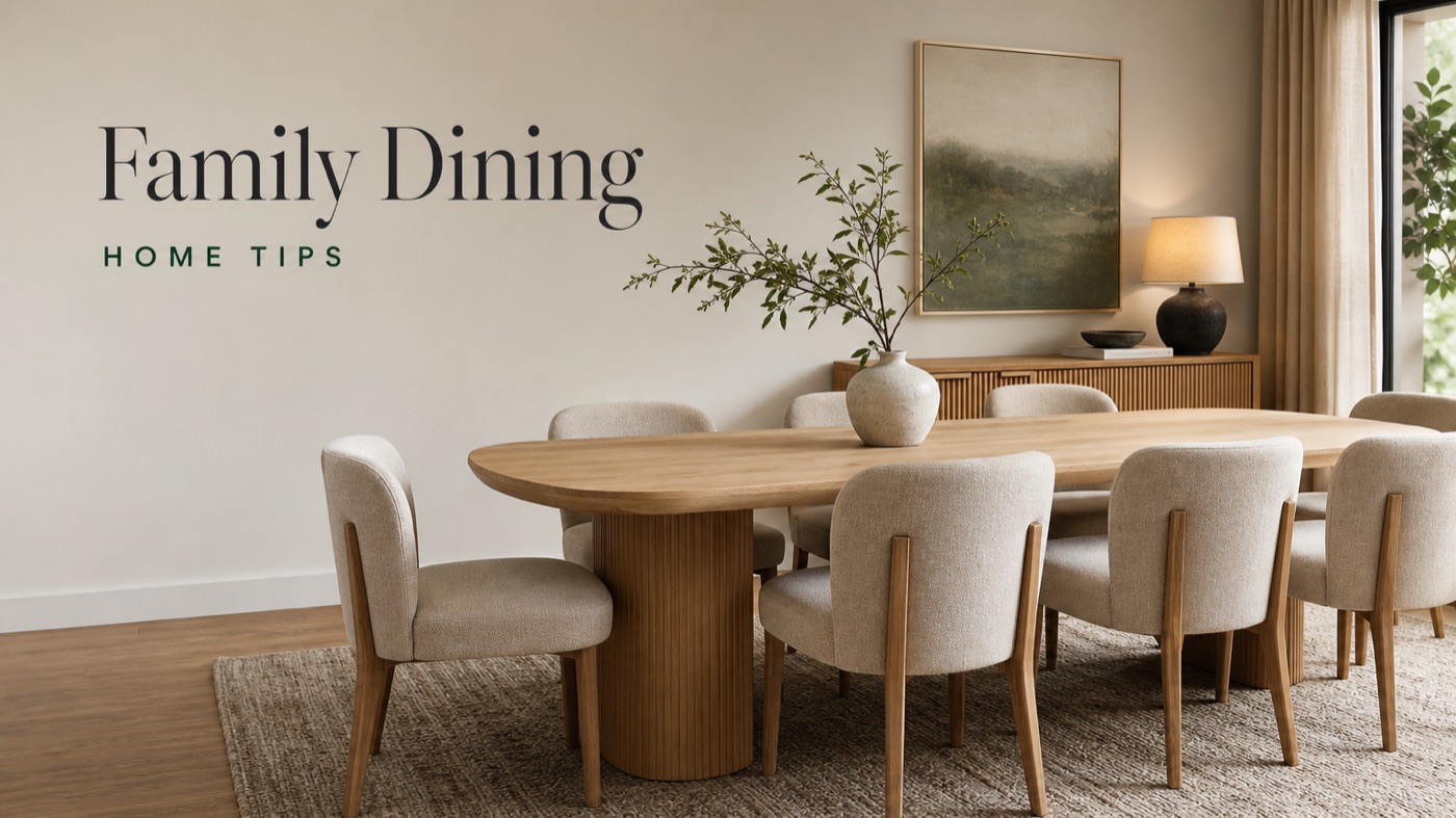 POVISON family dining room with sintered stone table and comfortable chairs