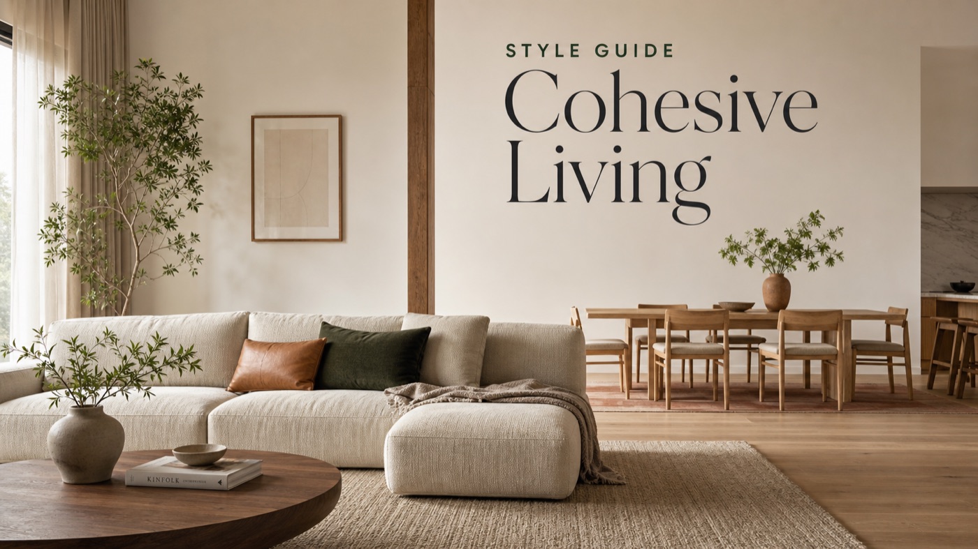 POVISON cohesive living room and dining area furniture coordination