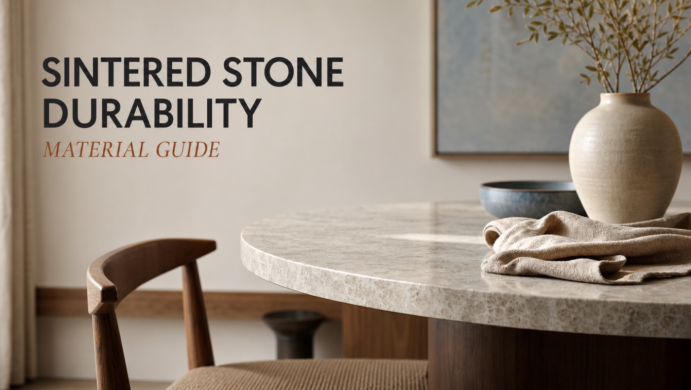 POVISON sintered stone table surface with durable edge care