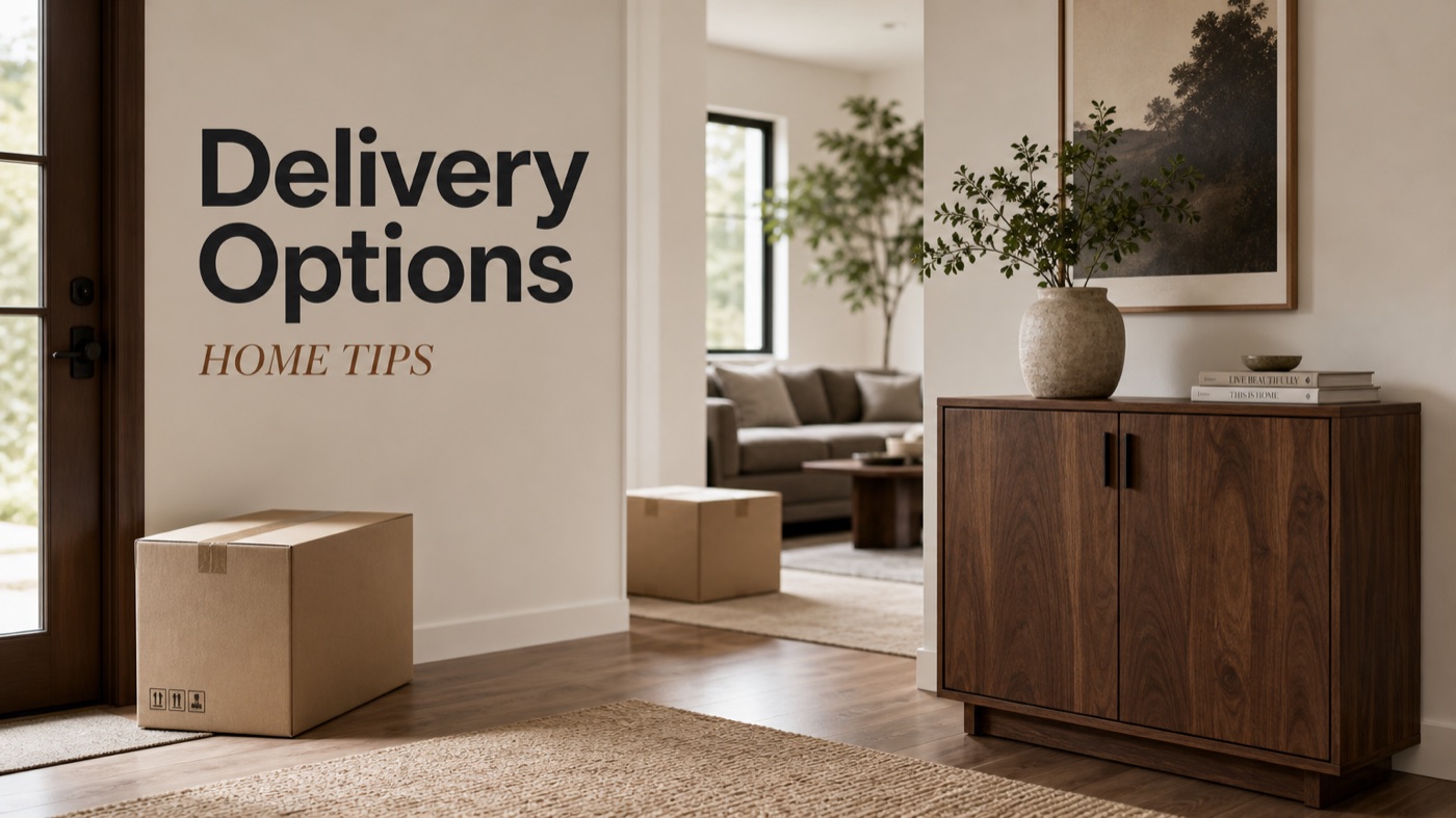 POVISON furniture delivery options for threshold or room placement