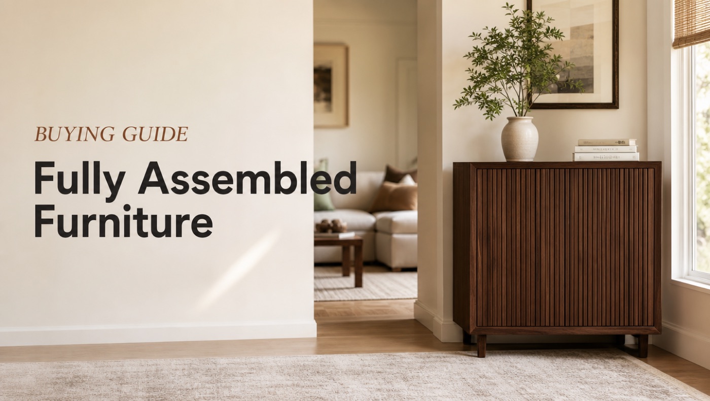 POVISON fully assembled furniture bought online with room measurements