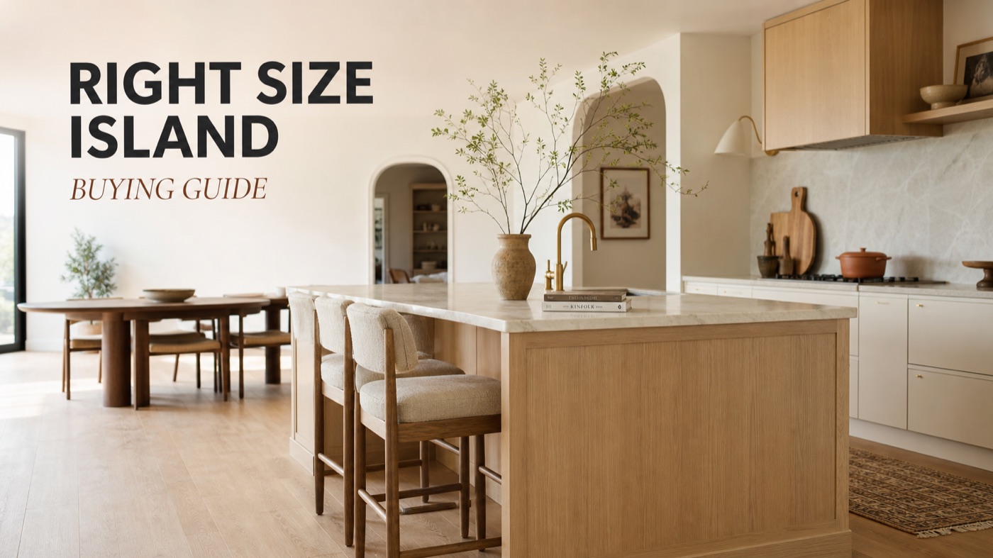 POVISON kitchen island size planning with bar stools