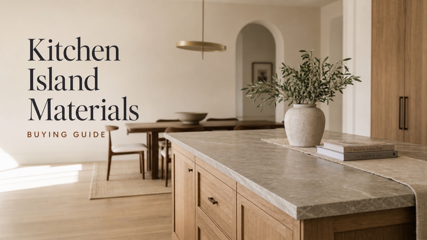POVISON kitchen island material paired with dining table and bar stools