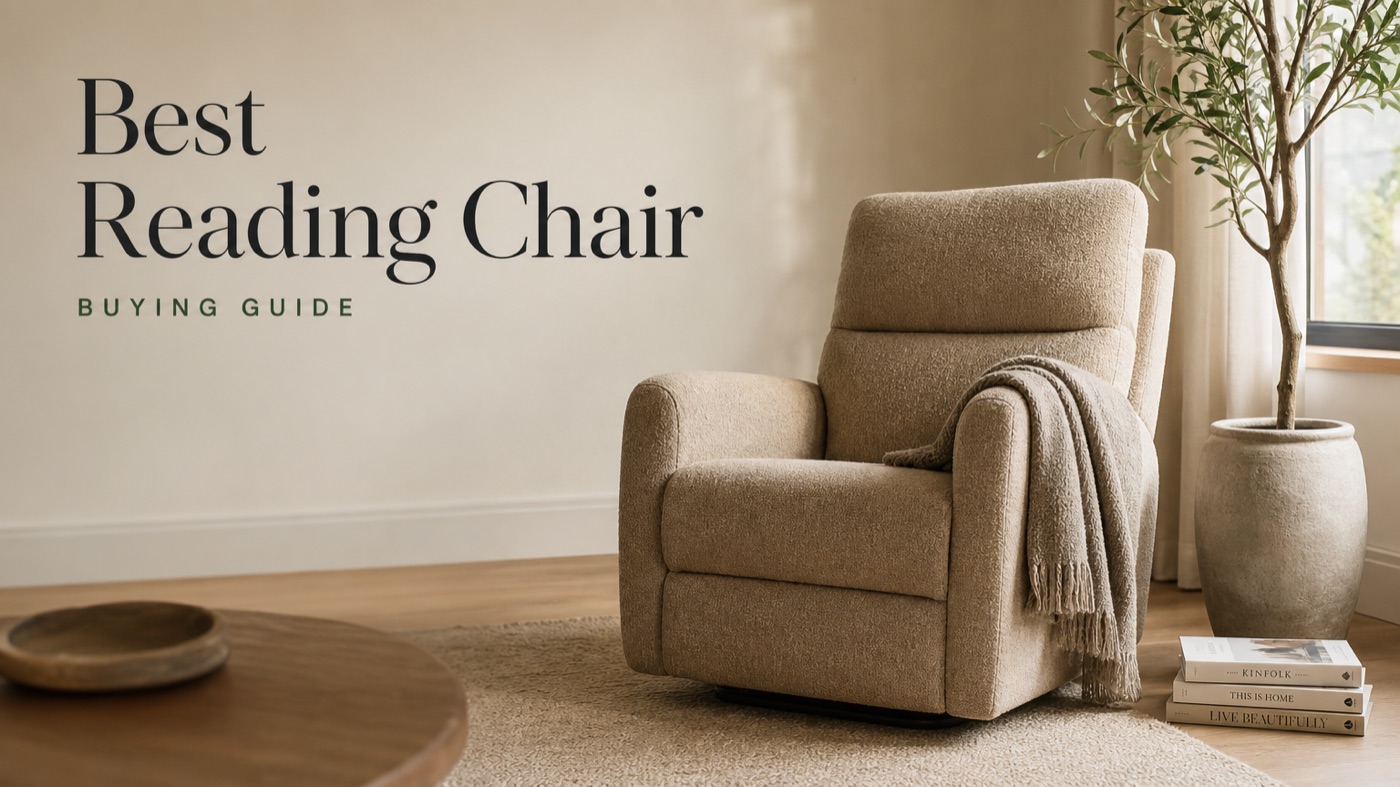 POVISON reading chair with supportive back and side table