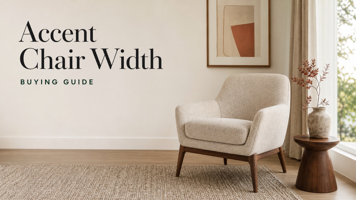 POVISON accent chair width measured for living room layout