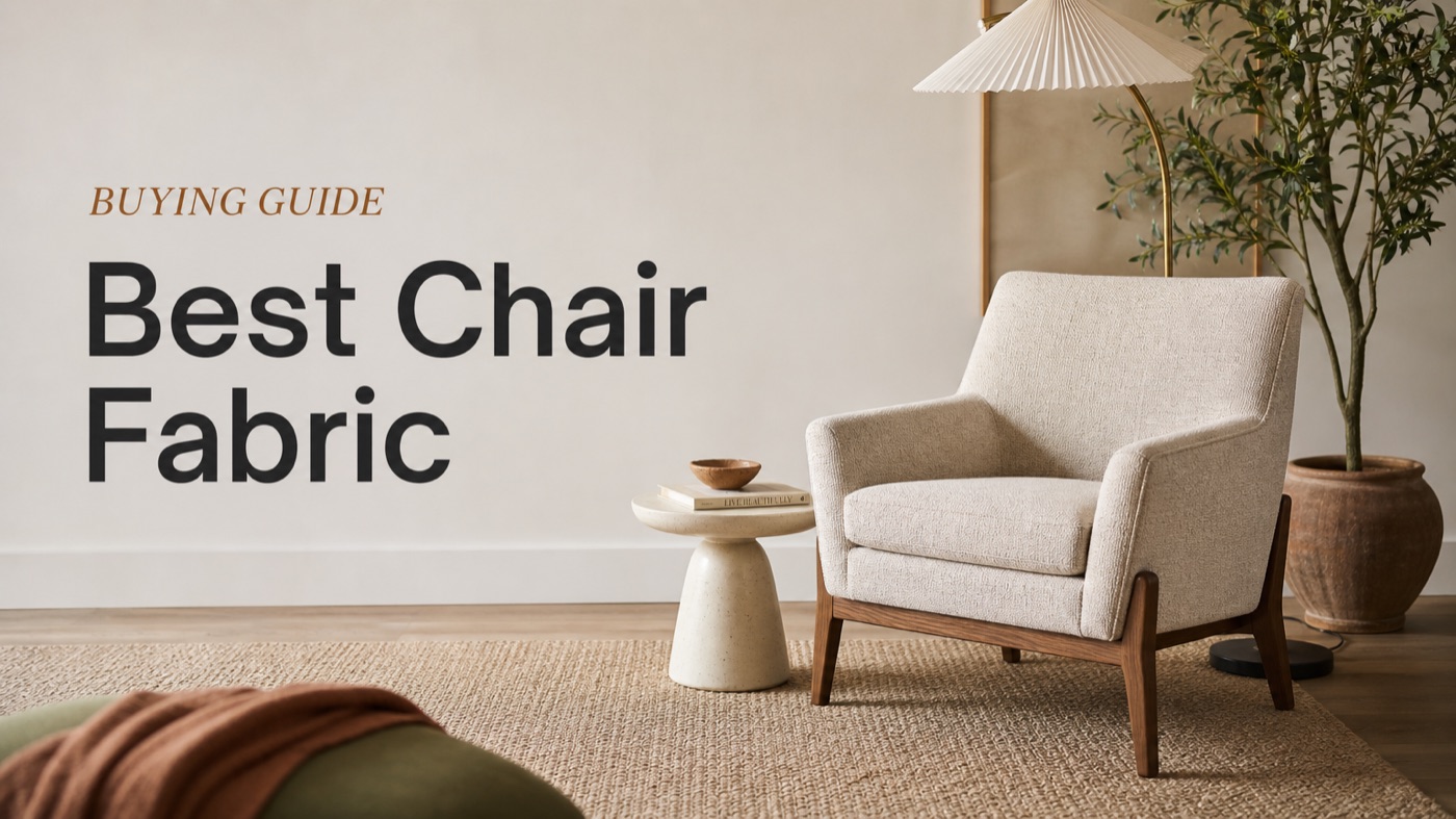 POVISON accent chair with durable fabric for a high-traffic living area